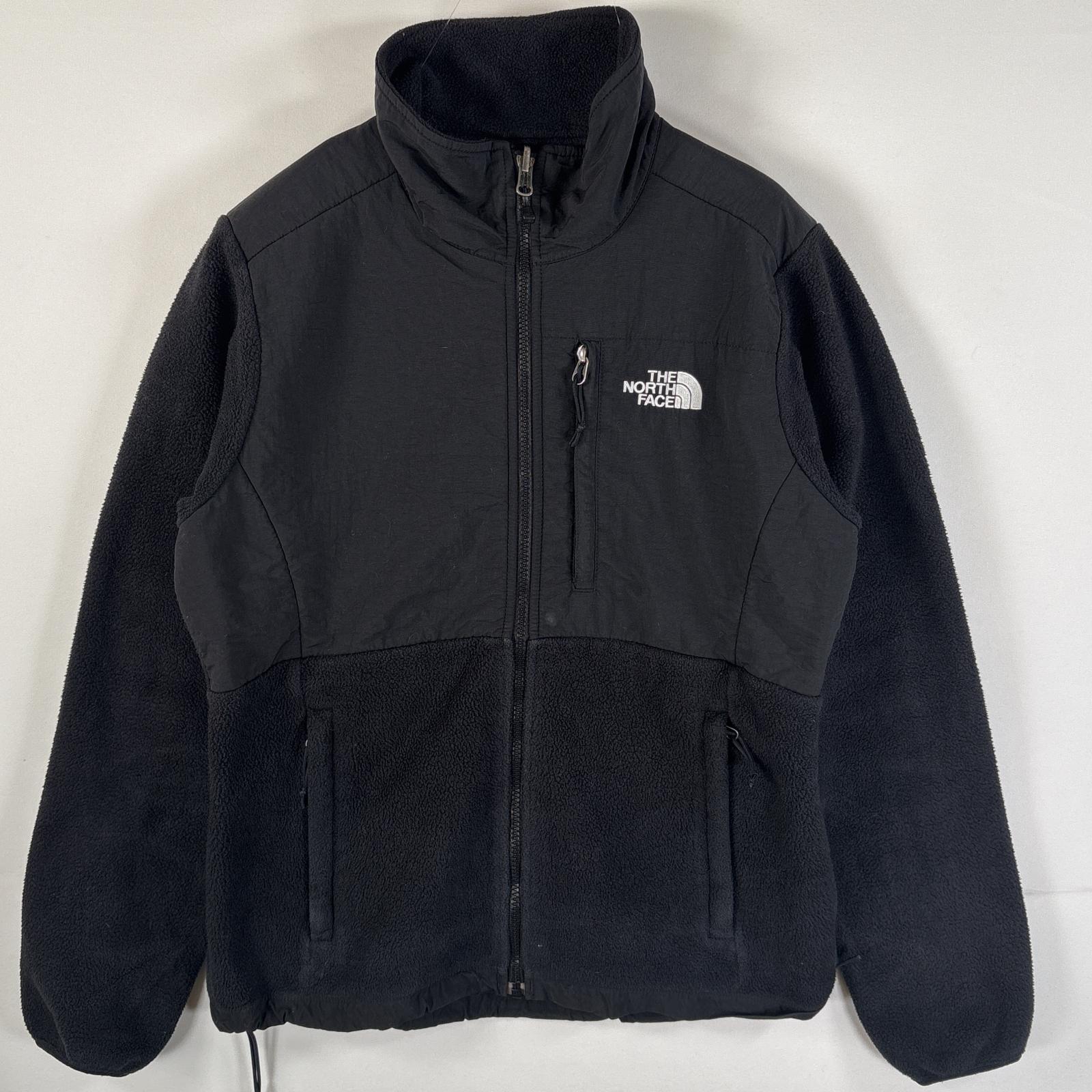 古着 フリースジャケット デナリジャケット ワンポイント刺繍 ドローコード S ブラック レディース