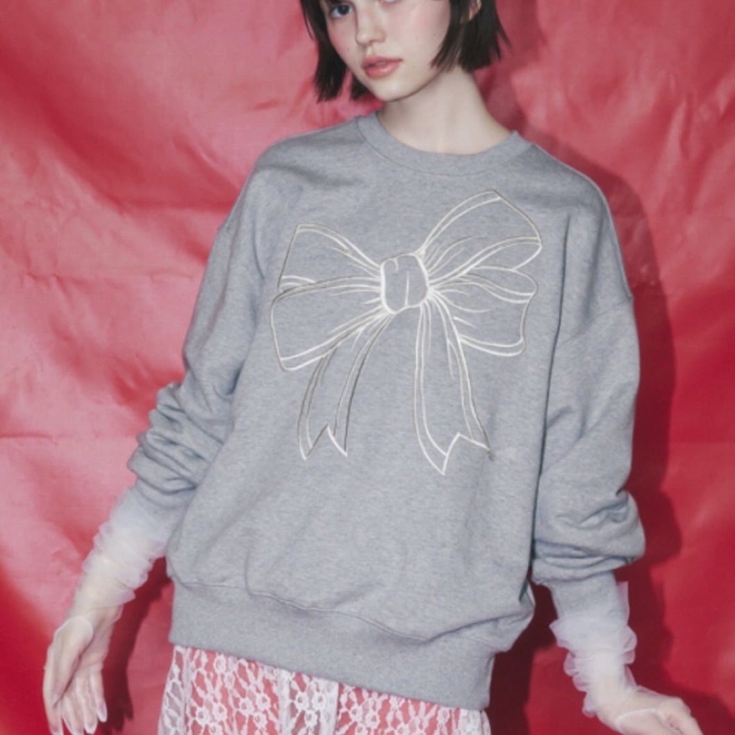 BIG RIBBON LINE SWEATSHIRT GREY
