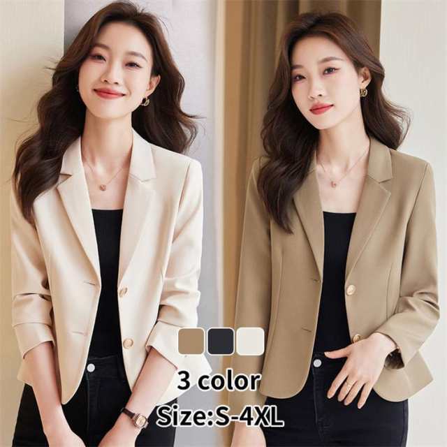 スーツジャケット テーラードジャケット レディース フォーマル カジュアル 細身 着痩せ スプリングコート 春秋