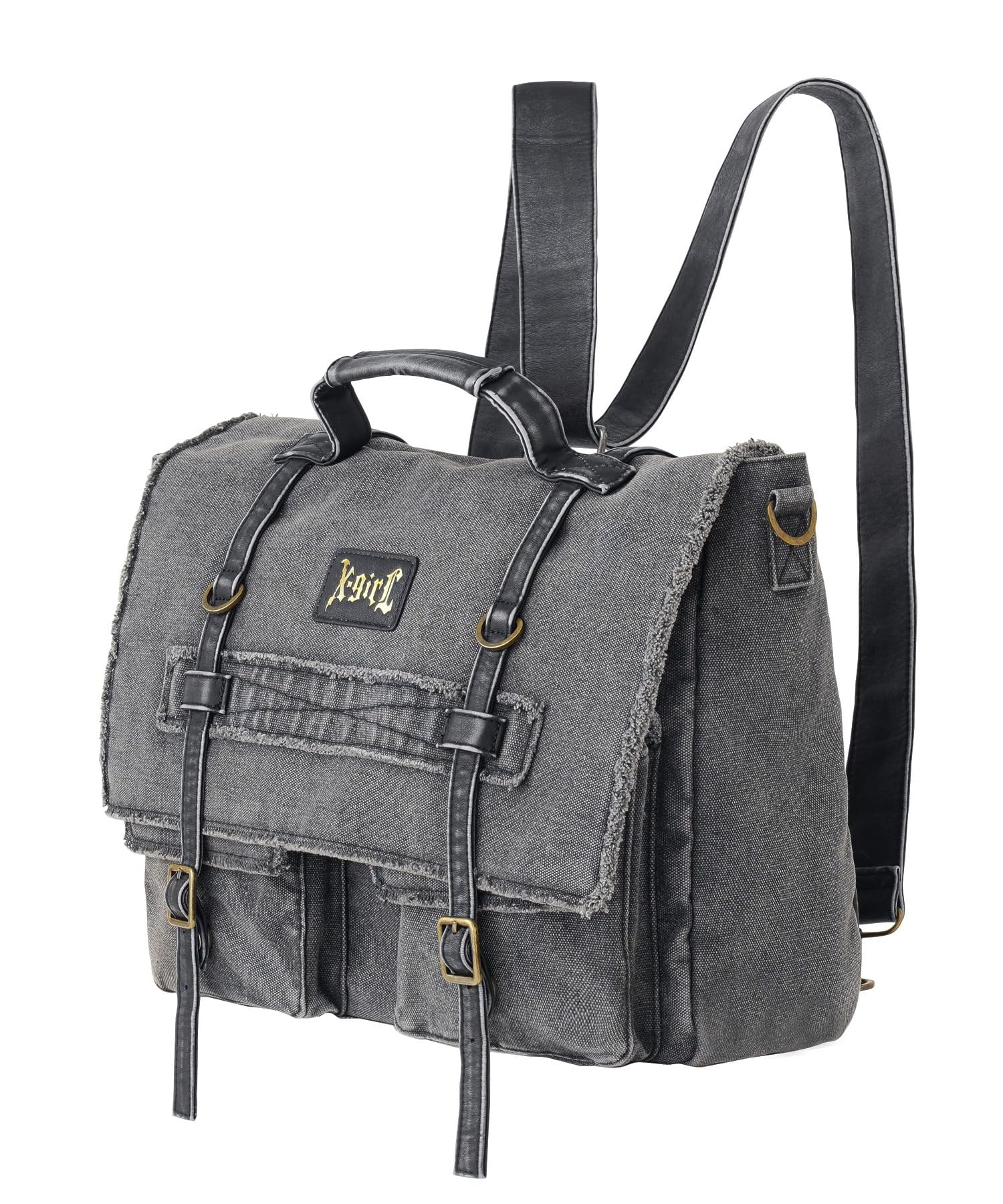 [X-girl] ディストレスメッセンジャーバッグ DISTRESSED MESSENGER BAG 105244053004 BLACK ONE SIZE