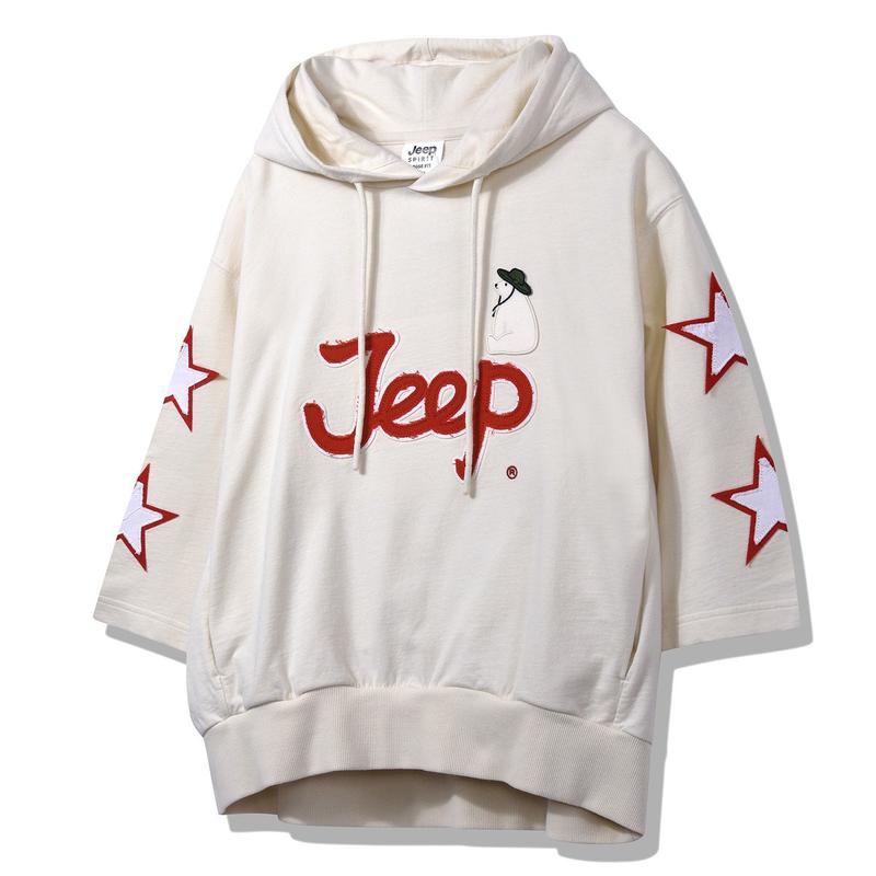 女性 S/S ヴィンテージ 7分丈 フード付きTシャツ JP2THF031IV ECJ