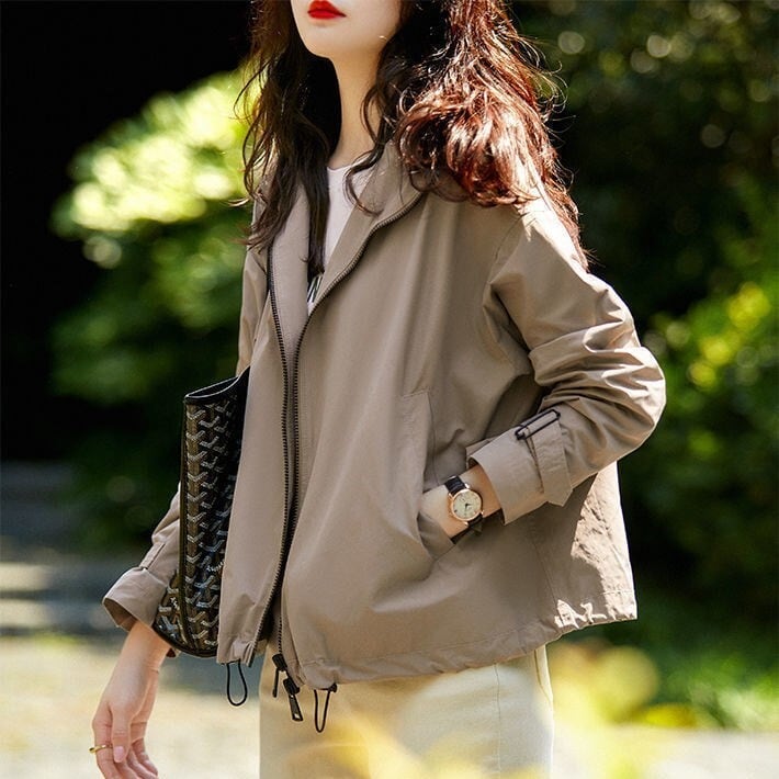 レディース パーカー ジャケット 上着 羽織り フード付き ウインドブレーカー インスタ映え 高見え 可愛い かわいい 韓国 かっこいい カジュアル 大人 上品 きれいめ シンプル クラシック lou