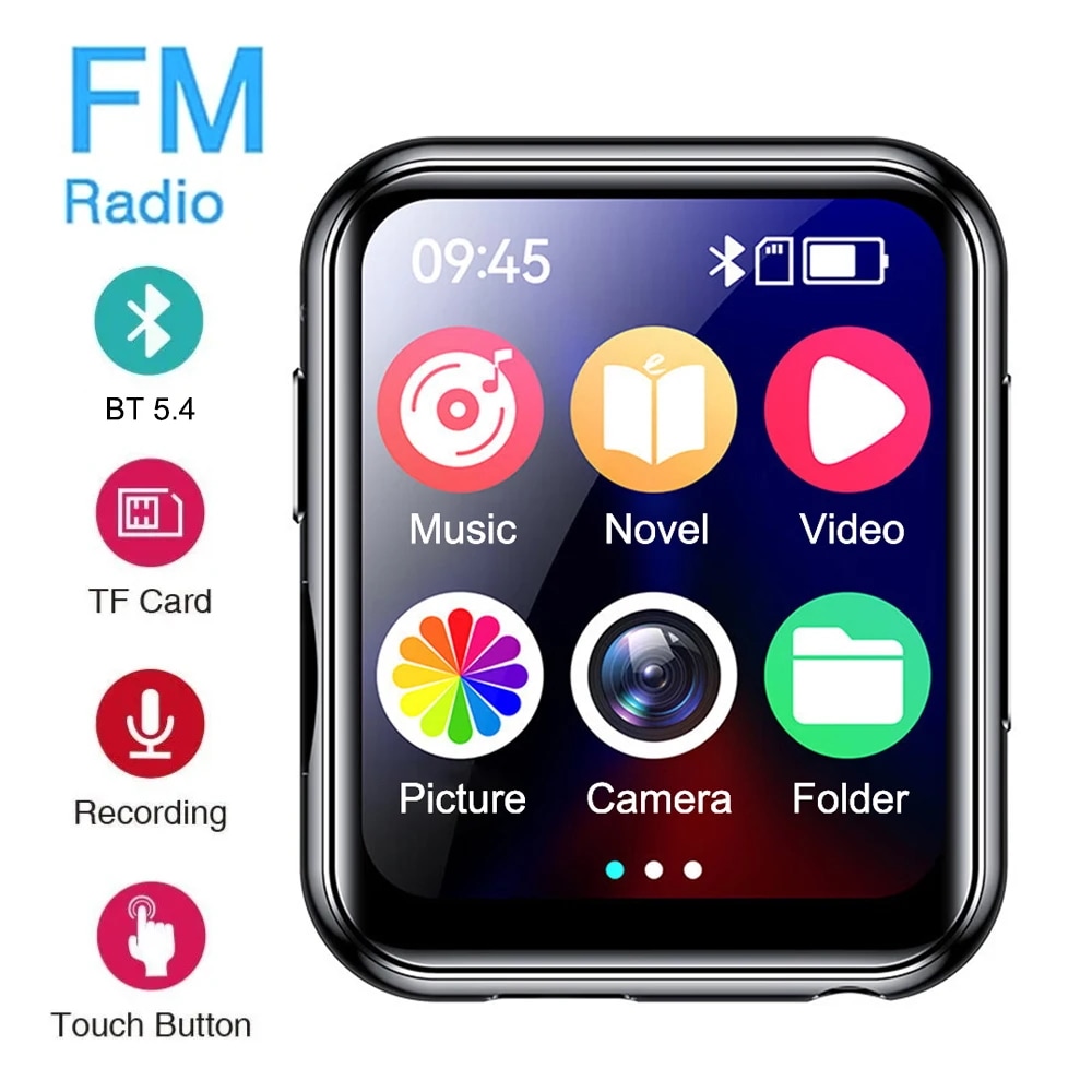 Bluetooth付きmp3音楽プレーヤー,ハイファイ,MP4,内蔵スピーカー,レコーダー,カメラ,ビデオ,fm,5.4