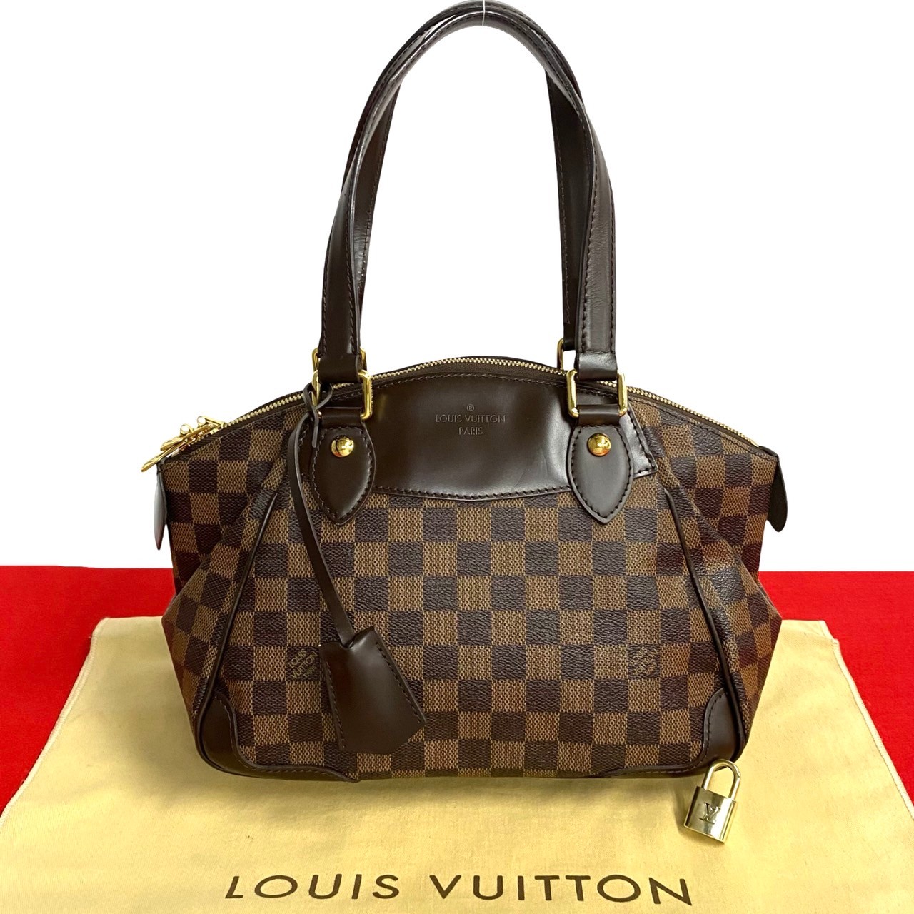 ヴェローナ PM ダミエハンドバッグ PVC レザー ブラウン 90317