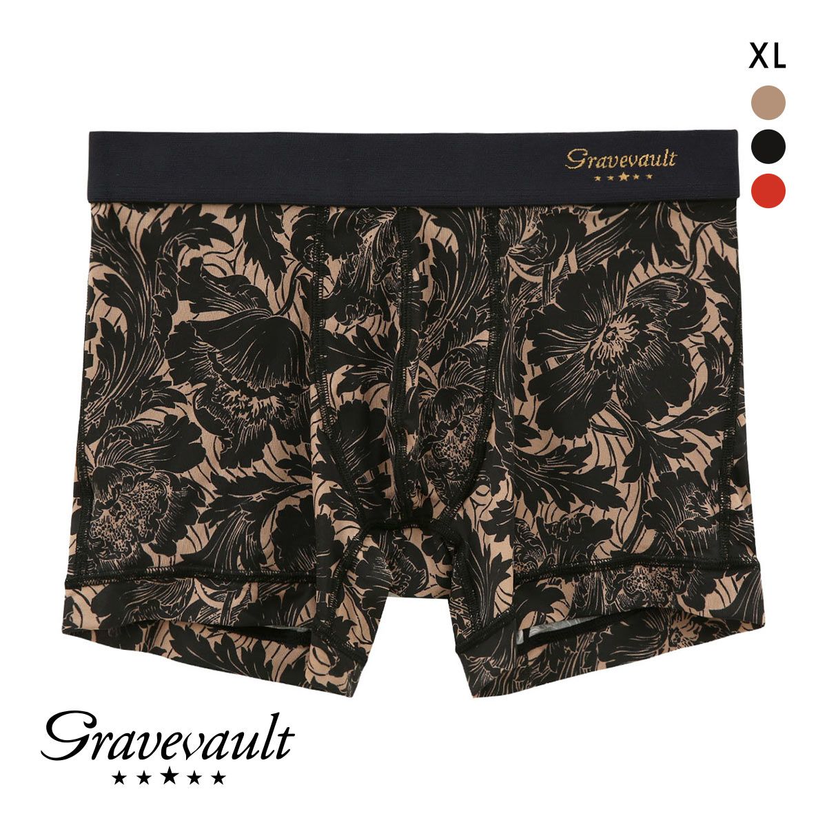 グレイブボールト Gravevault FLOWER ショート ボクサーパンツ メンズ 前とじ XL