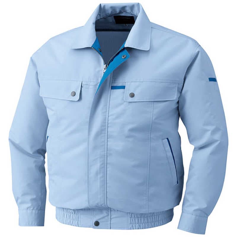 空調服　綿・ポリ混紡脇下マチ付きウェアのみ サックス M　KU90450-C13-S2