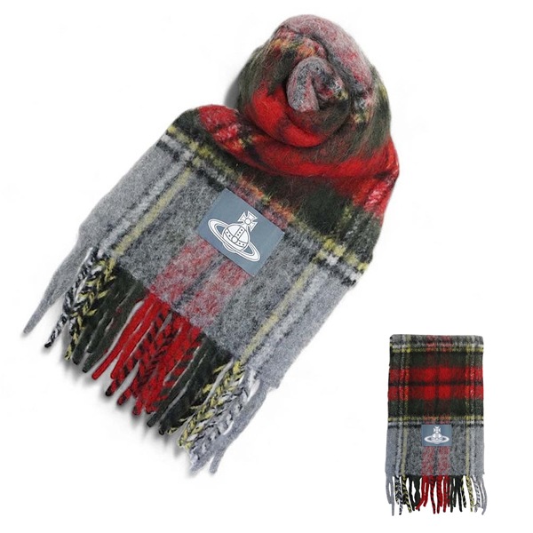マフラー CHUNKY TARTAN 8103014F-W01BM-H401 RED ユニセックス