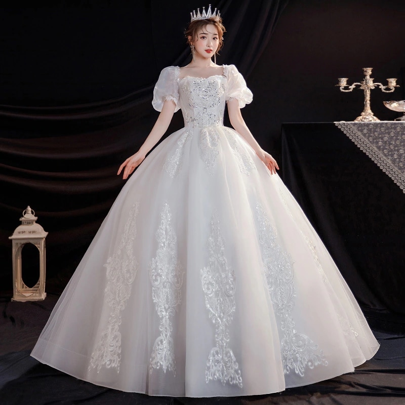 8054ウェディングドレス　白 大きいサイズ 　ホワイト イブニングドレス　カラードレス　ロングドレス 忘年会ドレス 結婚式二次会　発表会　披露宴　演奏会　小さいサイズ