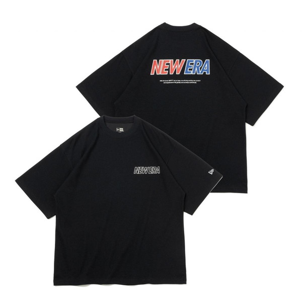 ニューエラ（NEW ERA） 半袖 オーバーサイズド パフォーマンス Tシャツ Word Mark Logo ブラック × トリコロール 14121972