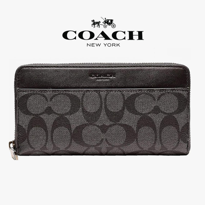 【20%再値下げショップクーポン発行中!】 即納 財布 長財布 F75000 75000 CQ/BK チャコール×ブラック シグネチャー PVC レザー アウトレット メンズ レディース