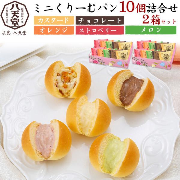 2箱セット 八天堂 ミニくりーむパン 5種10個入り×2個 クリームパン スイーツ 菓子パン ケーキ クリームサンド ギフトボックス入り 熨斗対応可能 冷凍便 5,096円