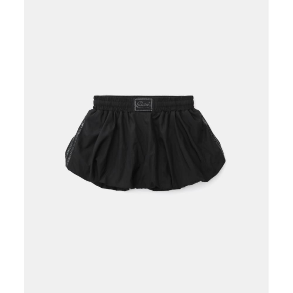 BADBLOOD Dark Billy Nylon Balloon Mini Skirt Black w-skt