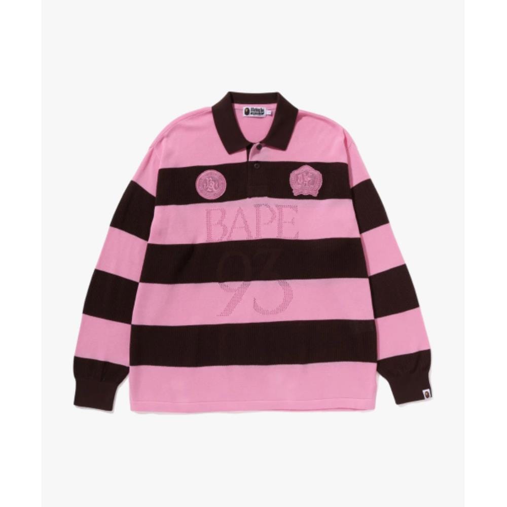 BAPE Jacquard Multilogo Stripe Relaxed Fit T-Shirt M BRO