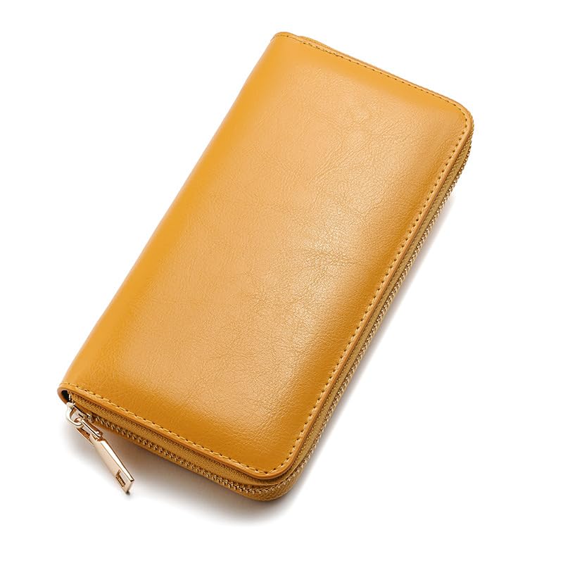 [] [エアステリア] 財布 メンズ 長財布 本革 レザー 大容量 革 牛革 男性 ラウンドファスナー 携帯 スマホが入る ウォレット 皮 お札入れ 札入れ 小銭入れ あり (イエロー) 6,054円