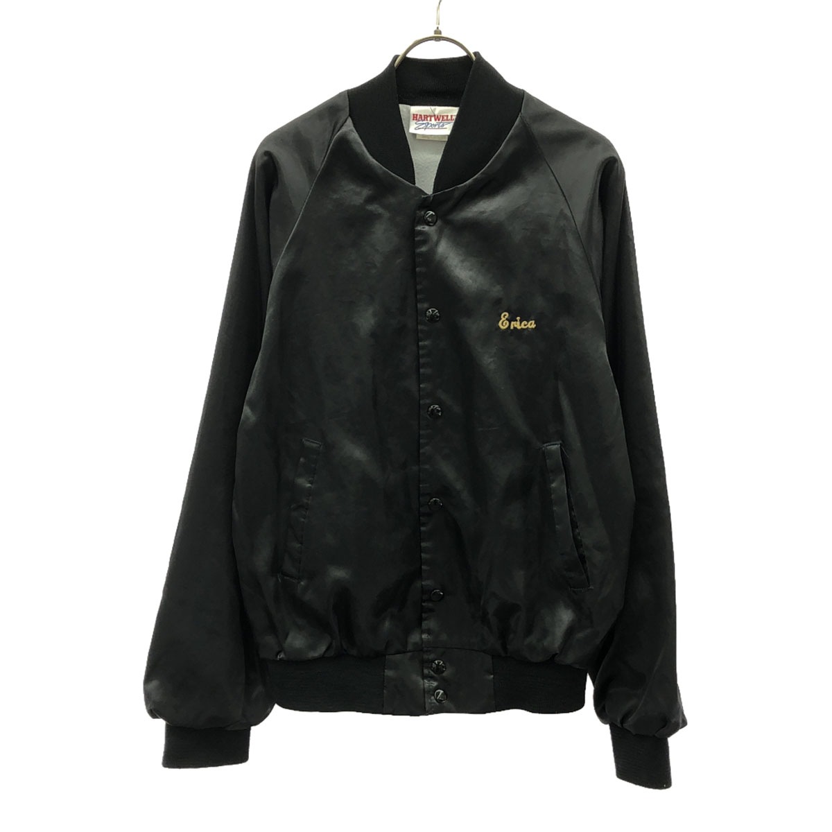 HARTWELL ハートウェル 80s 90s USA製 オールド 刺繍 スタジャン S ブラック バック刺繍 メンズ 古着