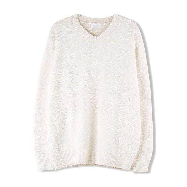 メンズ ソフト モヘア アンゴラ Vネック ニットT SG-KN-Q029-ディープグリーン