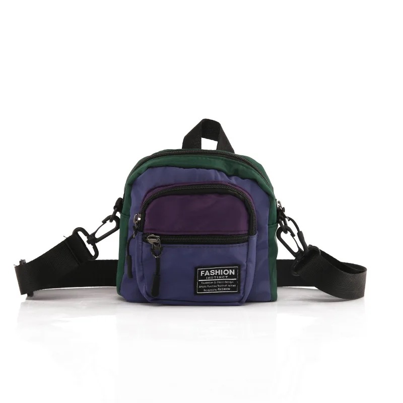 女性用ナイロンショルダーバッグ,大容量,携帯電話用,カジュアルクロスオーバー,ハンドバッグ 紫