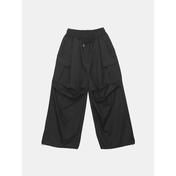 男性デイリーカーゴ ワイドパンツ ストリング バンディングパンツ SOIDP004_P390705461