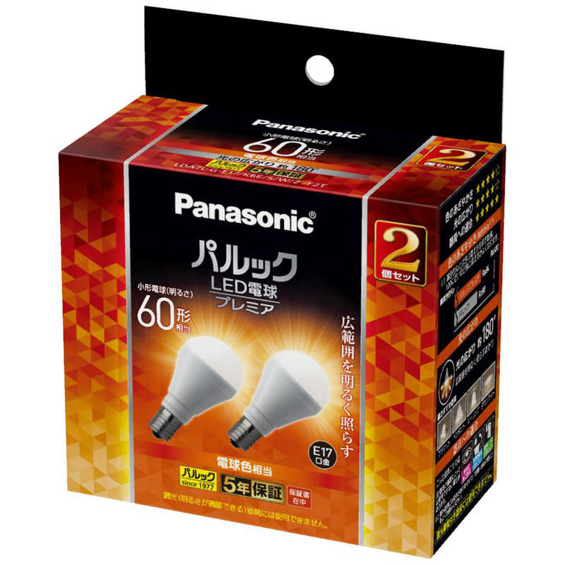 パナソニック　Panasonic　パルックLED電球プレミア 小形電球タイプ 広配光タイプ ［E17 /一般電球形 /電球色 /1個 /広配光タイプ］　LDA7LGE17K6ESW2F2T