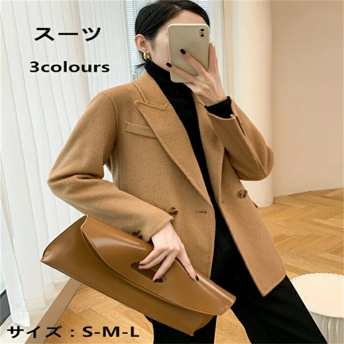 チェスターコート コート レディース ショート アウター スーツ コート ジャケット ショートコート ショート丈 暖かい 羽織り かわいい 可愛い 長袖 無地 シンプル カジュアル 30代 40代 5