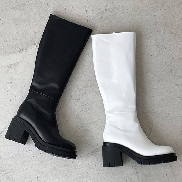 ロングブーツ ワークブーツ サイドジップ トラックソール