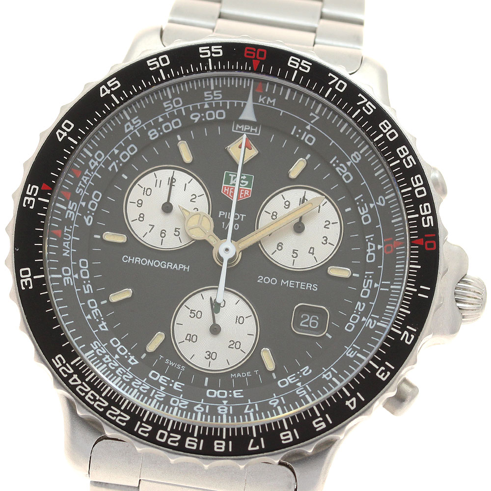 タグホイヤー TAG HEUER 530.306 パイロット クロノグラフ デイト クォーツ メンズ _912107【中古】