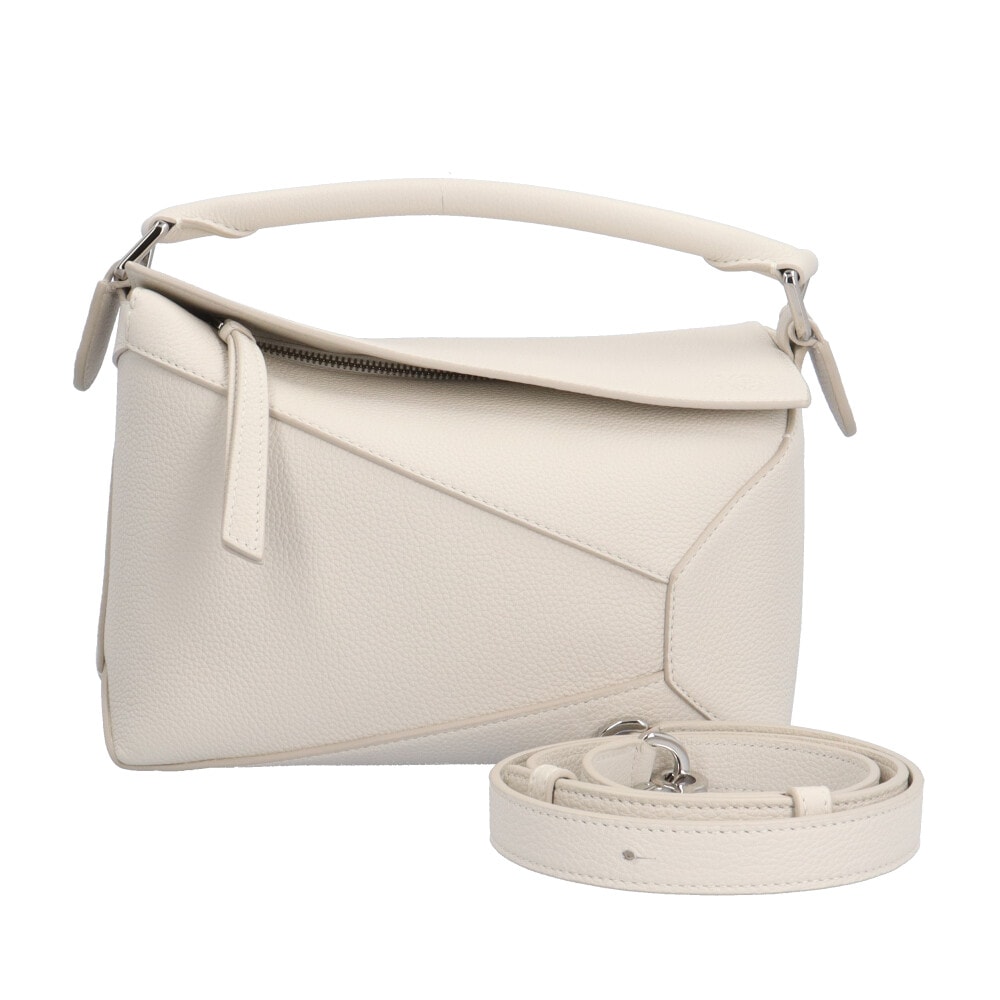 ロエベ パズルバッグ スモール ショルダーバッグ カーフ A510P60X30 ホワイト LOEWE 中古 美品