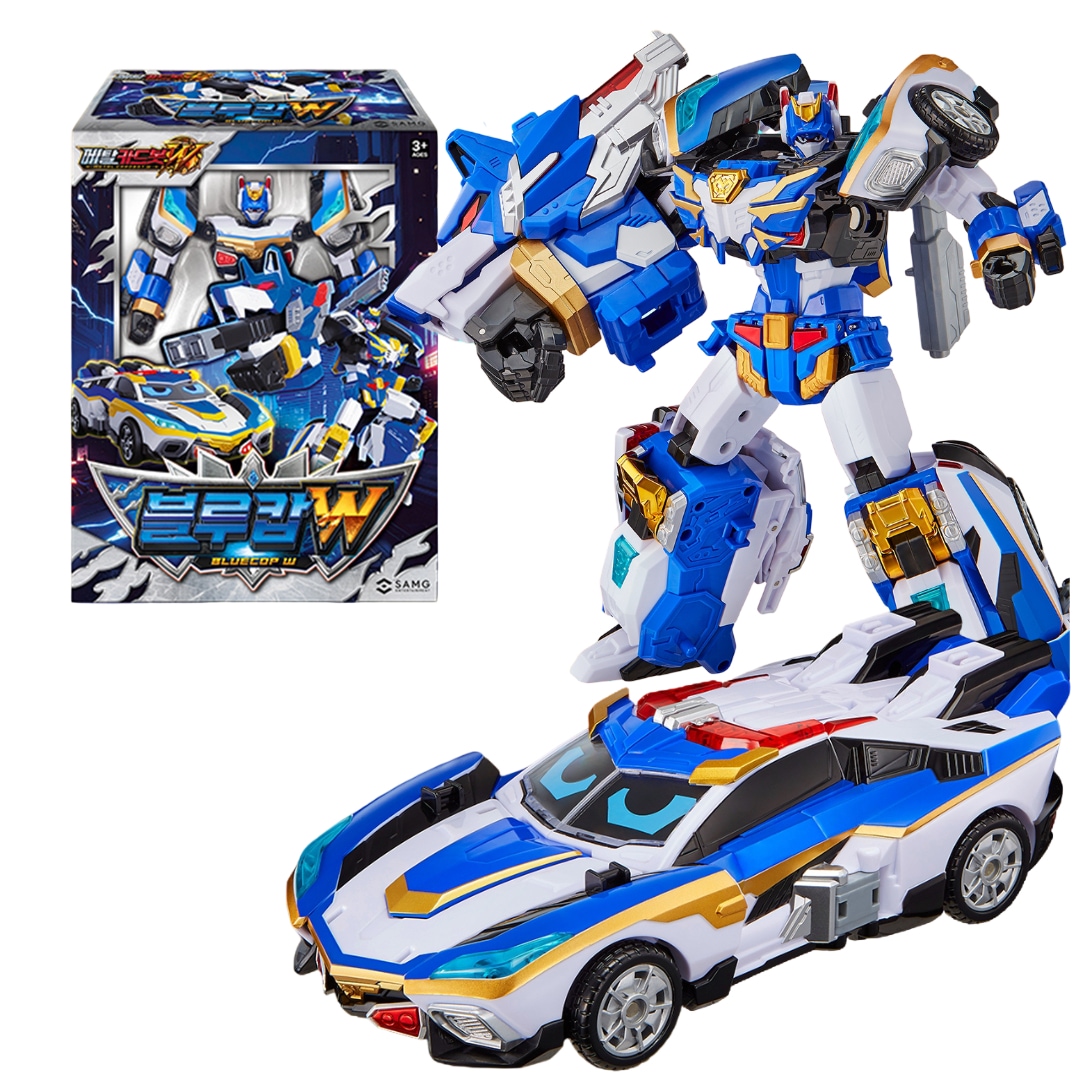 [正規品] メタルカードボットW ブルーコップW 変形ロボットカー 二段変形 韓国アニメ 玩具 3歳以上