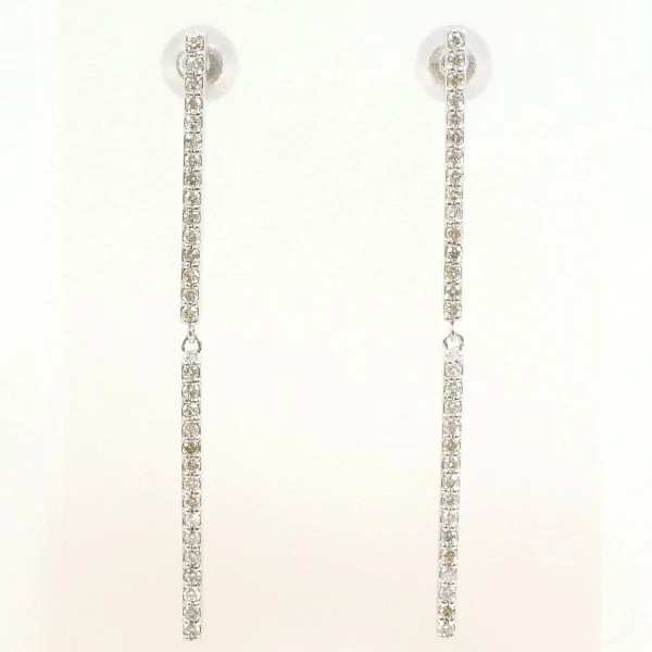 K18 18金 WG ホワイトゴールド ピアス ダイヤ 0.10 ×4 ジュエリー 中古