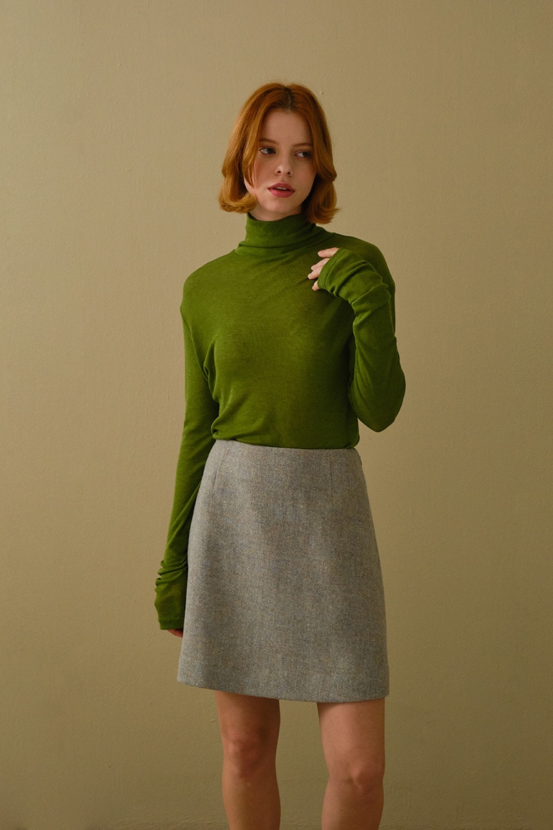 [HARRIS TWEED] TRENDY SHORT A SKIRT 0012 GR