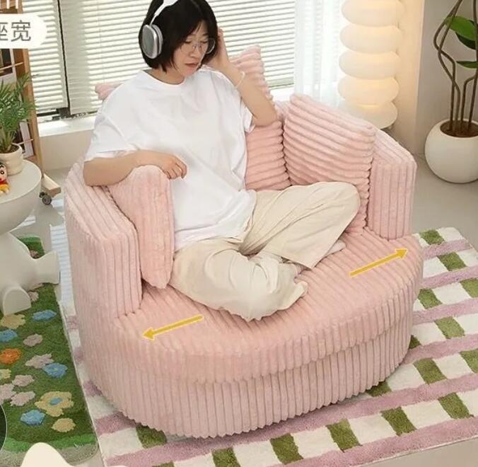 クリーム風回転ソファー　回転椅子怠け者ソファ回転リビングベランダレジャーチェアシングルソファチェア