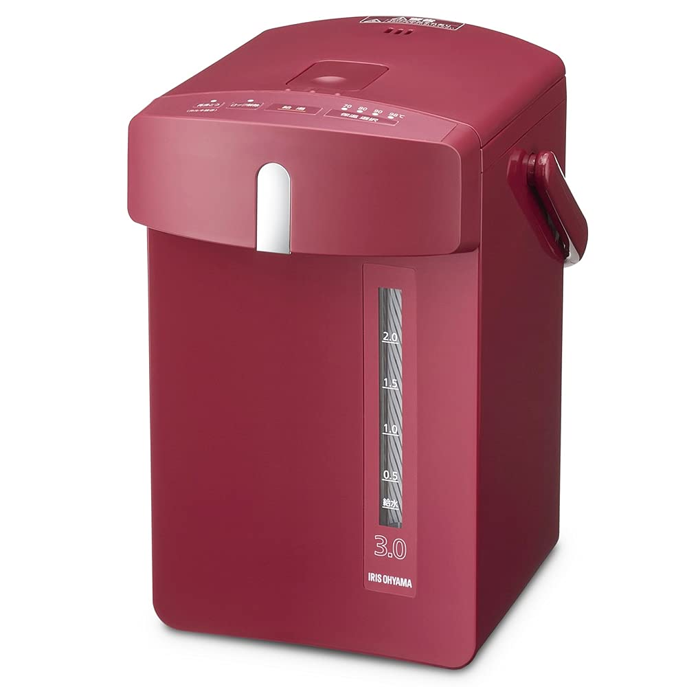 アイリスオーヤマ(IRIS OHYAMA)【節電対策】 アイリスオーヤマ 電気ポット ポット マイコン式 3リットル 保温温度調整 安全ロック機能 カルキ抜き機能 IAHD-130-R カシスレッド