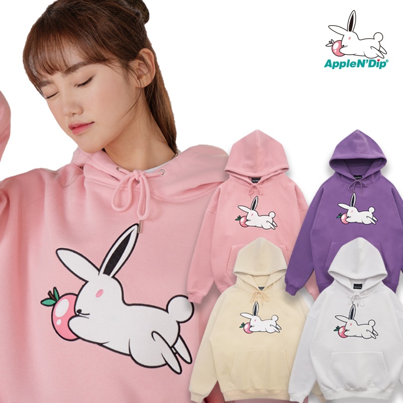 Apple N Dip 最新作 韓国正規品 Big Rabbit Stitch Hoodie 韓国ファッション 送料無料