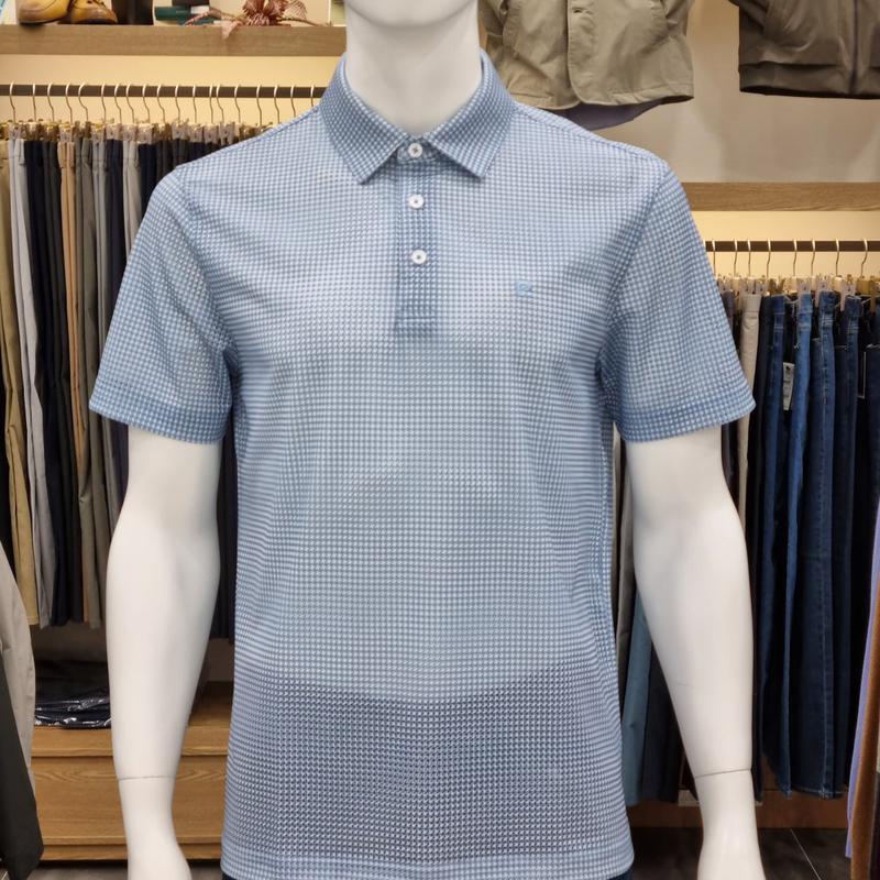 高弾性ハウンドトゥースプリントカラーTシャツ PQTS24133310_SH