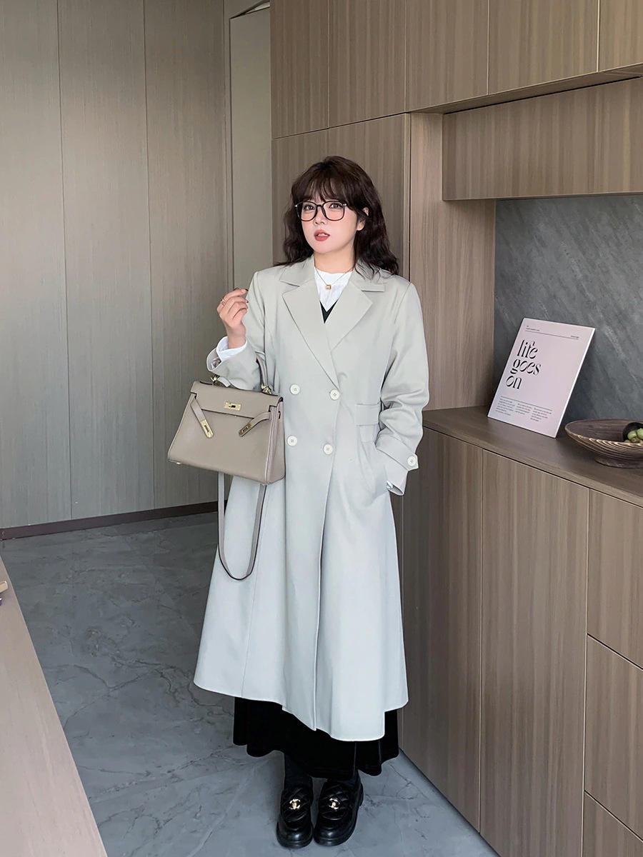 【3日で出荷】【ぽちゃまに】 春秋 通勤 トレンチコート 英国風 ロングコート 大きいサイズ 体型カバー レディース ウインドブレーカー チェスターコートメガ割