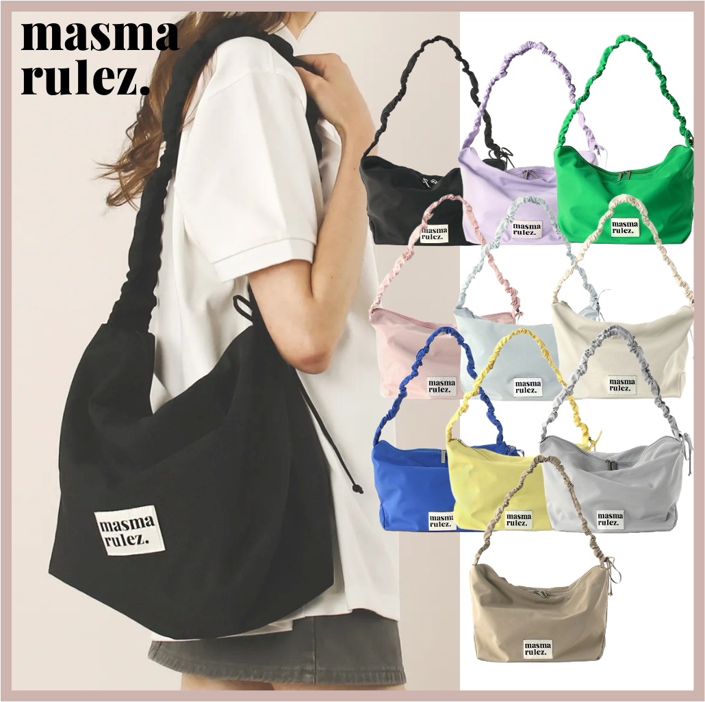 Nylon 2way shirring hobo bag