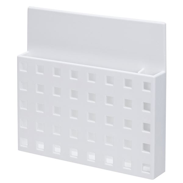 (まとめ) メモ＆レターポケット/小物入れ (マグネット式) ホワイト 薄型 ウォールポケット ペン立て 『Mag-On』 (40個セット)