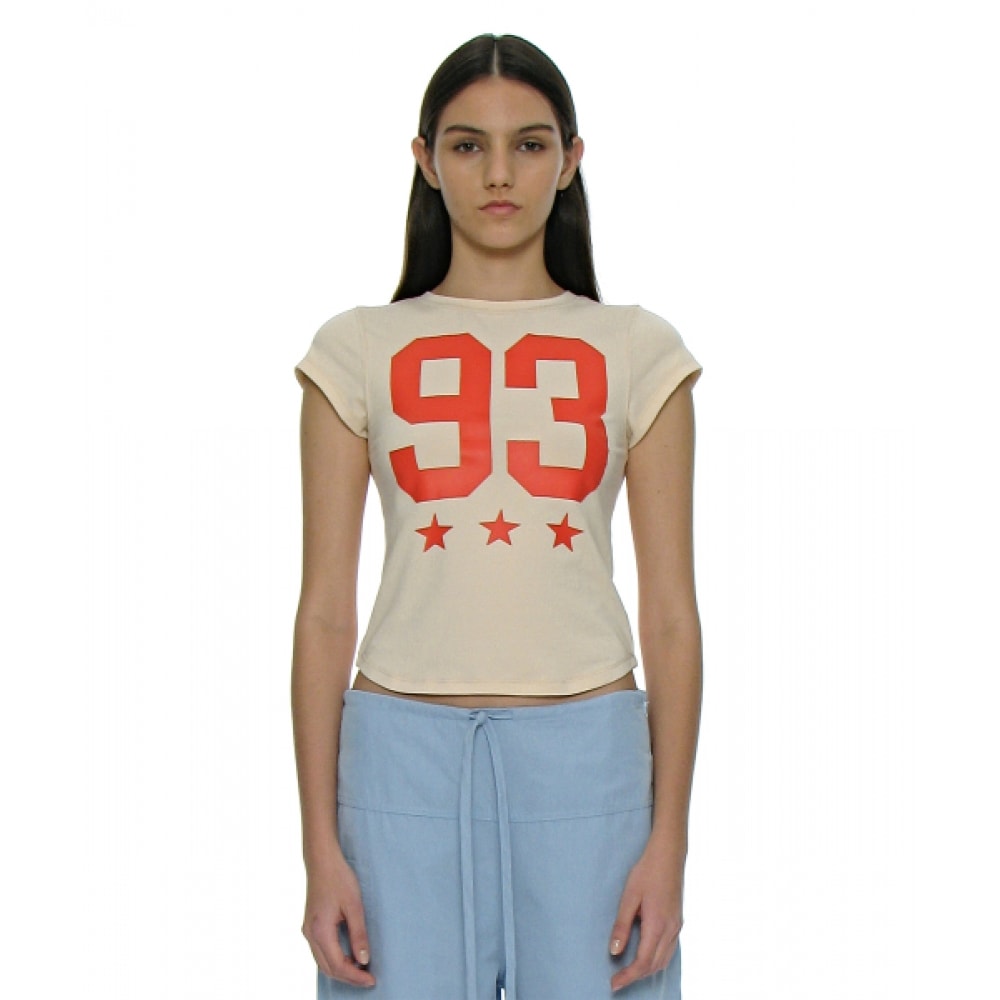 PARTIMENTO レディース 93 チャオプリントショートスリーブ Tシャツ_クリーム