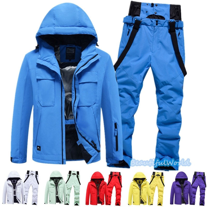 スノーボードウェア上下セットスキーウェアメンズレディースセットアップ男女兼用スノボウェアスノーボードジャケットパンツ撥水防風保温雪遊び暖かいH30
