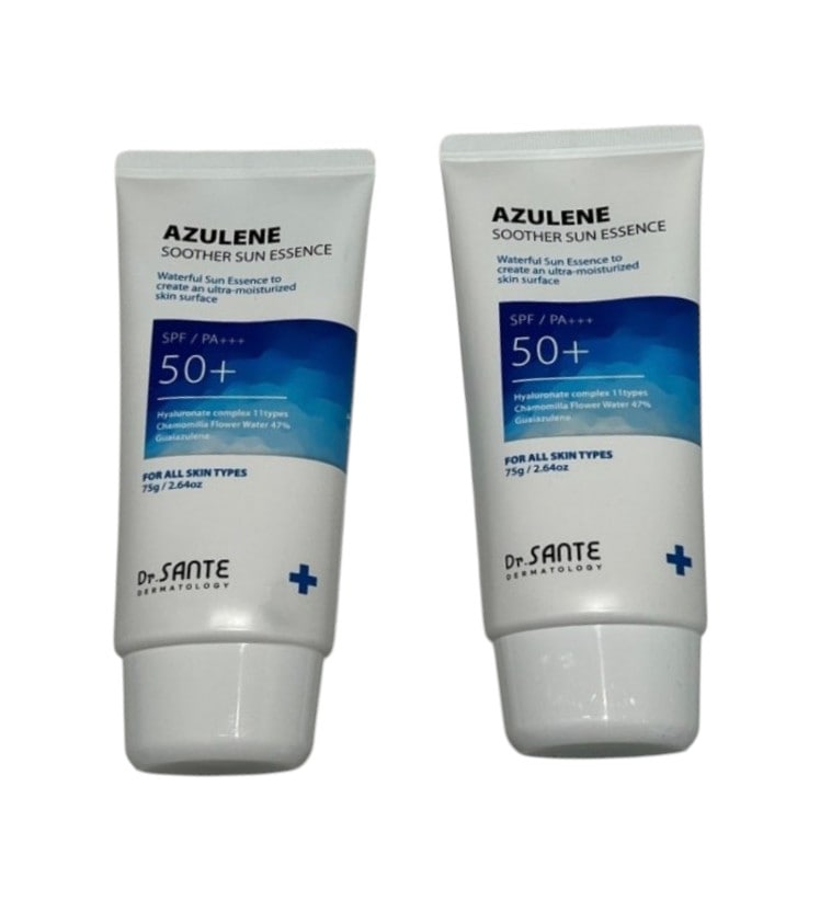 韓国コスメ アズレンスーザーサンエッセンス SPF50+ PA+++ 75g×2本 カモミールフラワーウォーター47%配合