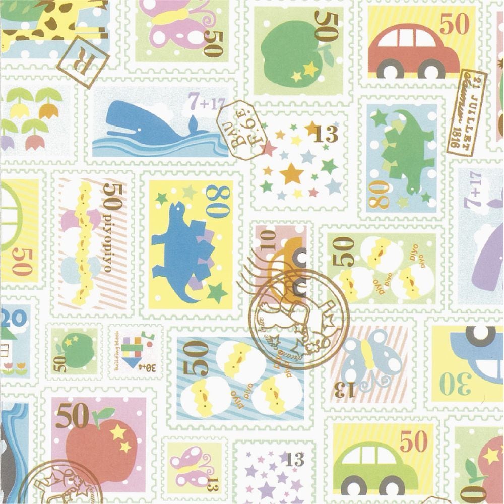 （まとめ買い）ササガワ 包装紙 ベビー/キッズ柄 プチスタンプ 半才判 50枚入 49-1323 [x3] 8,472円