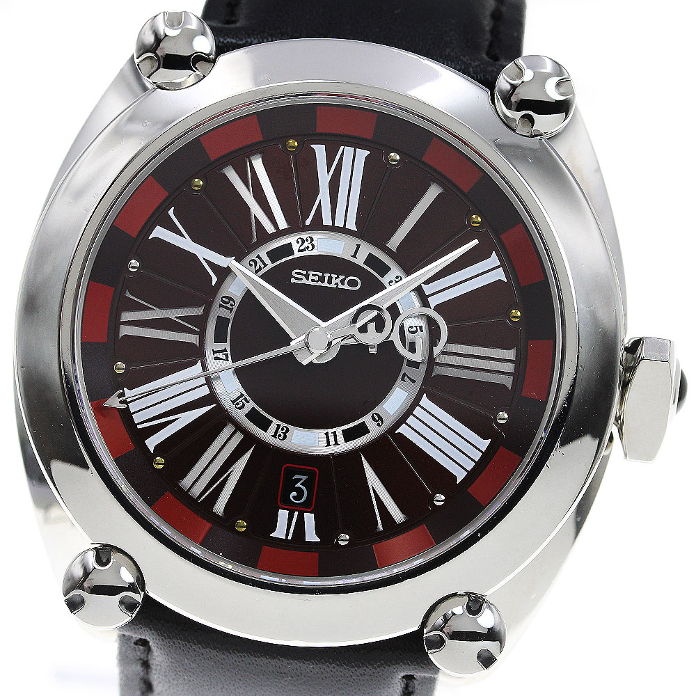 セイコー SEIKO 8L36-00C0/SBLM005 ガランテ メカニカル GMT 自動巻き メンズ 保証書付き_823586【中古】
