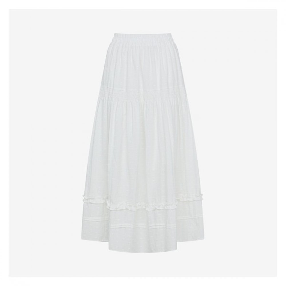 [ヴィッキー] ドット刺繍フリルティアードスカート（TKSAC2308）