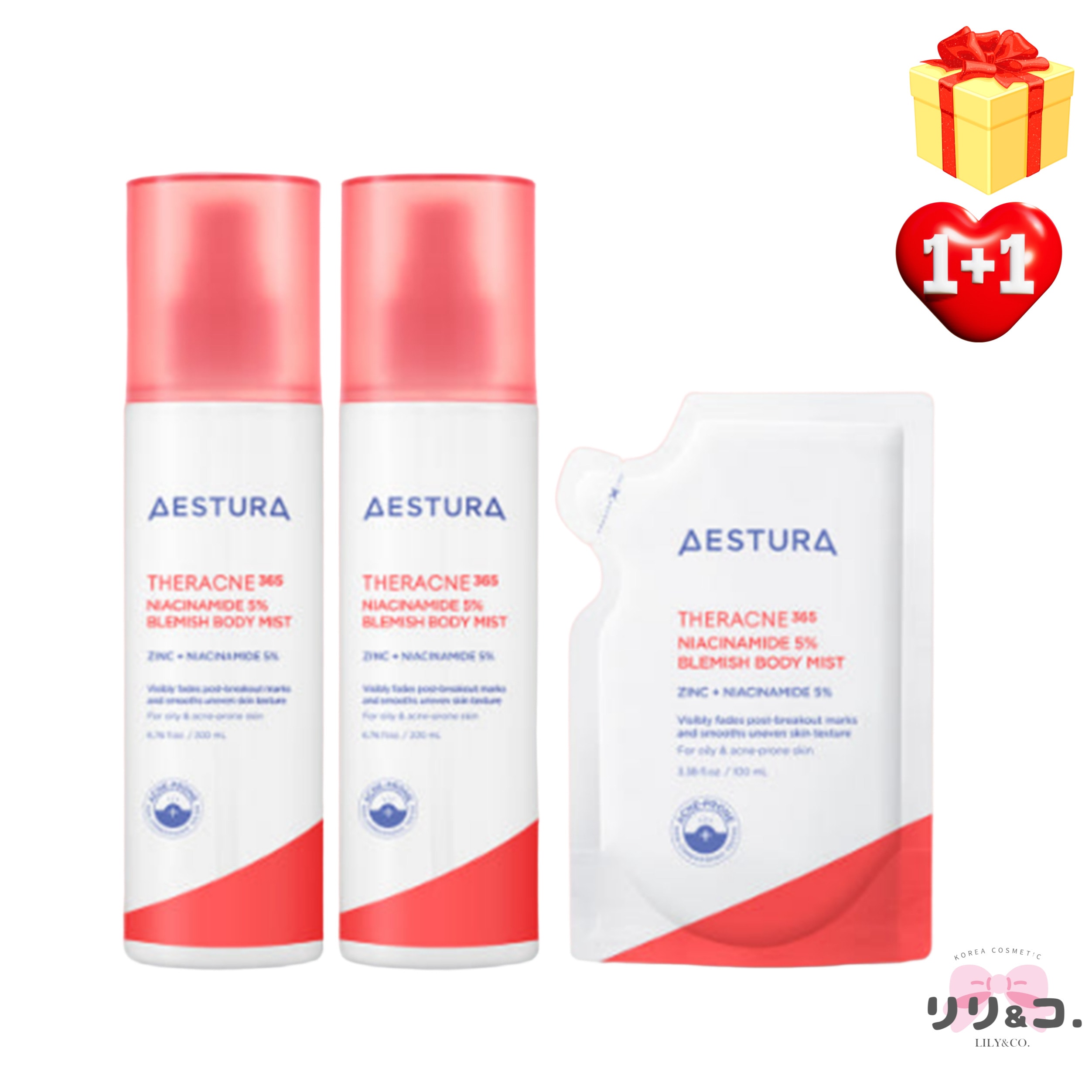 【ダブル＋リフィル 背中ニキビ】テラクネ365 痕跡ボディミスト 200mL＋200mL 合計400mL 保湿 トラブルケア ニキビ跡 色素沈着 背中ケア 鎮静 韓国コスメ うるおい 小ジワ 乾燥肌