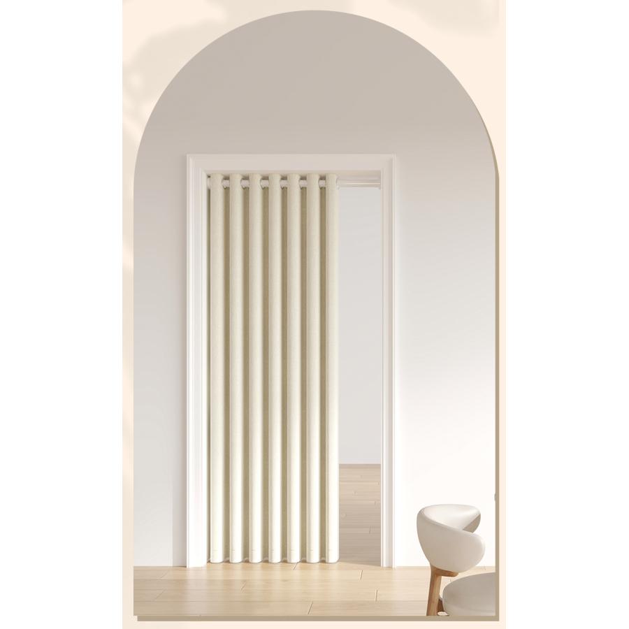 のれん おしゃれ ロング 暖簾 アコーディオンカーテン 間仕切りカーテン 断熱 防寒 ロング丈 遮光 ドアカーテン ハトメ仕様 突っ張り棒カーテン 保温 防音