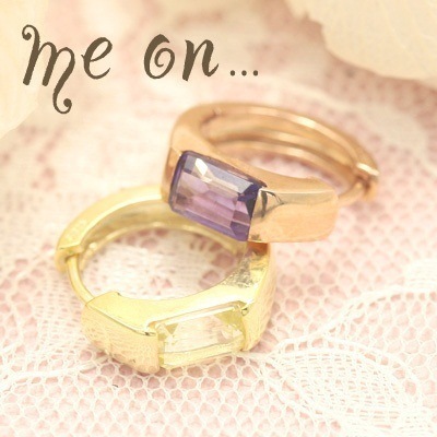 me on...大胆なおしゃれのワンポイント K10イエロー ピンクゴールド YGPG リングデザインモチーフ2タイプピアスシトリンアメジストプチピアス お届けまで２３週間程 ス