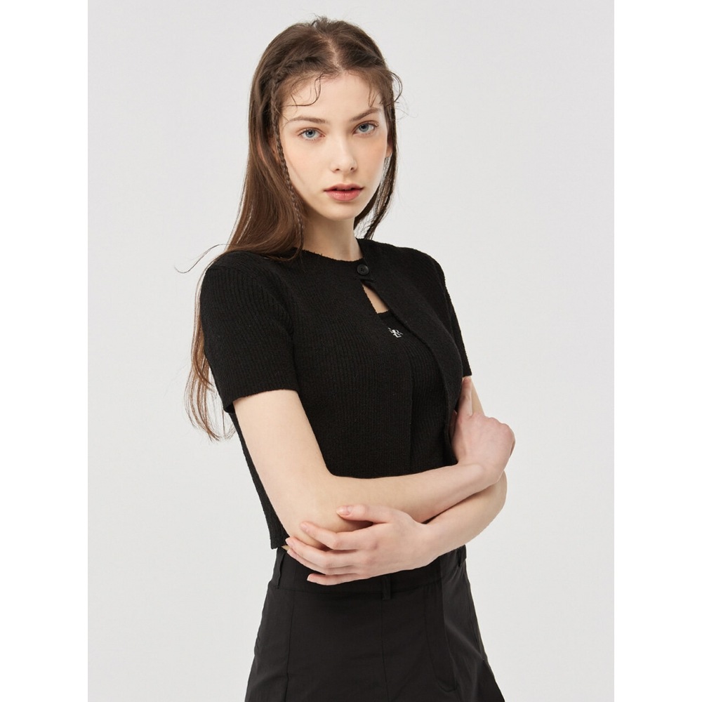 CITYBREEZE サマーブックル 半袖カーディガン BLACK