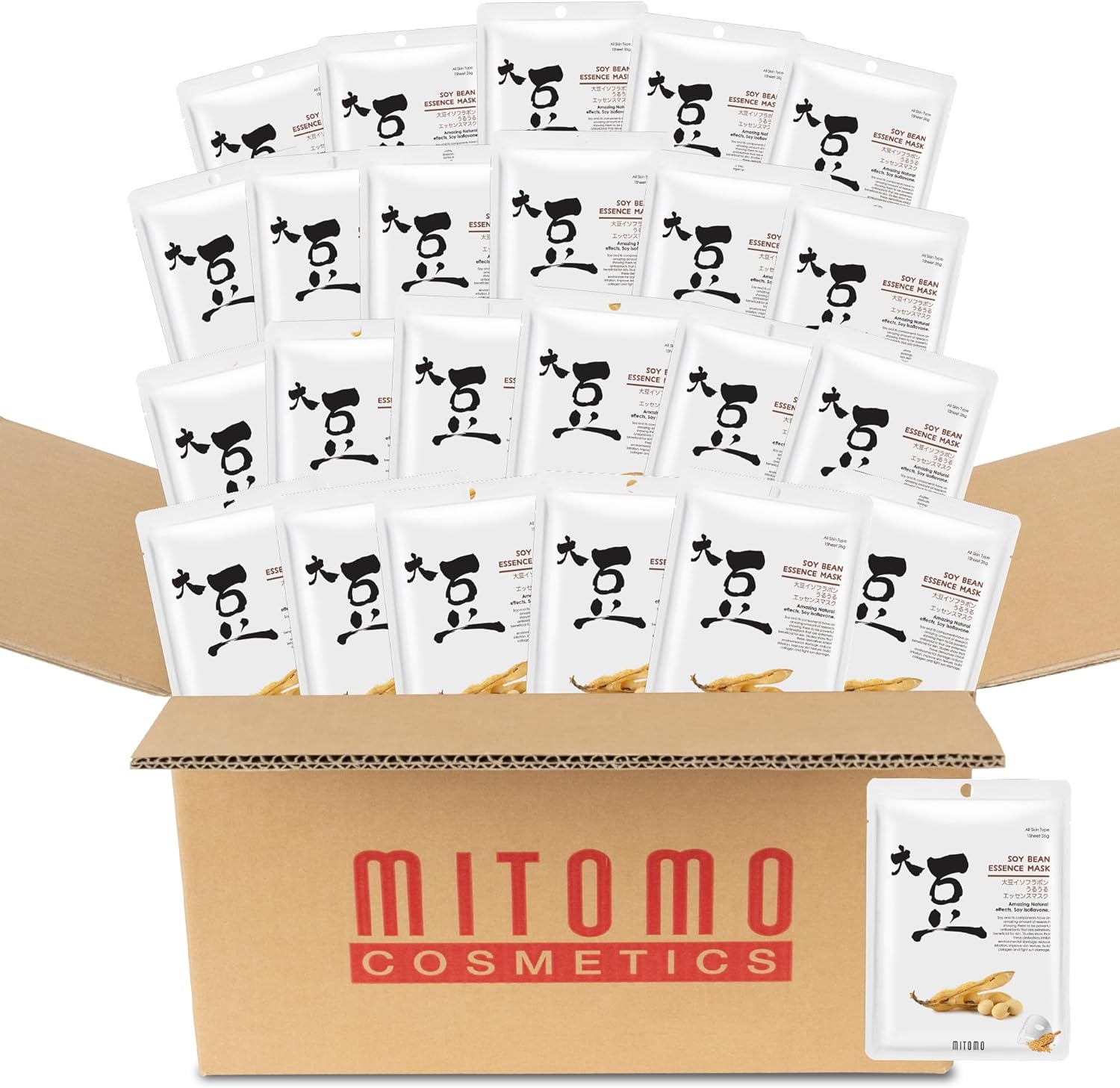 日本製 大豆 美容シートマスク/800枚入り/美容液/美容 スキンケア 潤いマスクパック[JPSS00612-D-2x080]