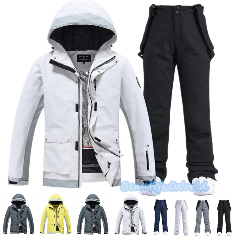 スノーボードウェア上下セットスキーウェアメンズレディースセットアップ男女兼用スノ1ボウェアスノーボードジャケットパンツ撥水防風保温雪遊び暖かいH81