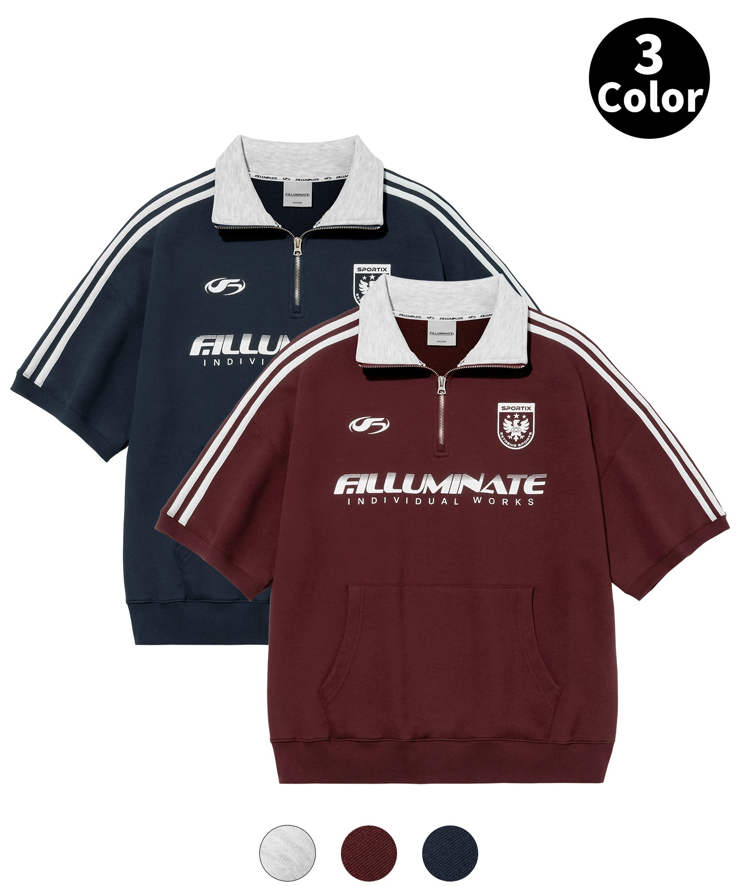 テーピング スポーティ ハーフ ジップアップ